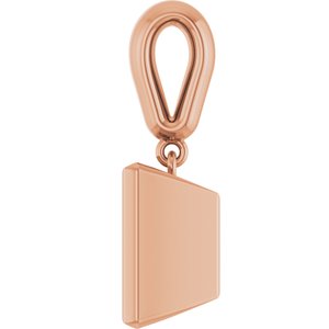 10K Rose Gold 9x9 mm Square Charm/Pendant Mounting – image 6