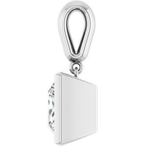 10K White Gold 9x9 mm Square Charm/Pendant Mounting – image 5