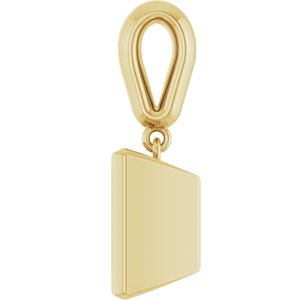 18K Yellow Gold 9x9 mm Square Charm/Pendant Mounting – image 6