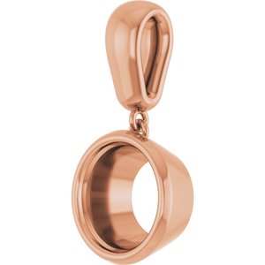 14K Rose Gold 9.4 mm Round Charm/Pendant Mounting – image 4