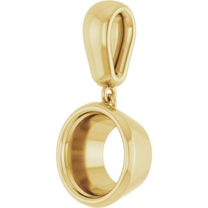 18K Yellow Gold 9.4 mm Round Charm/Pendant Mounting – image 4