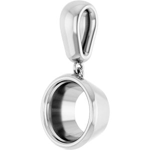14K White Gold 9.4 mm Round Charm/Pendant Mounting – image 4