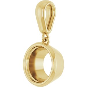 14K Yellow Gold 8 mm Round Charm/Pendant Mounting – image 4