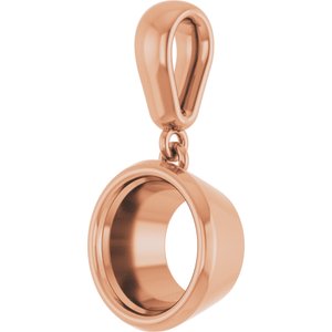 18K Rose Gold 8 mm Round Charm/Pendant Mounting – image 4