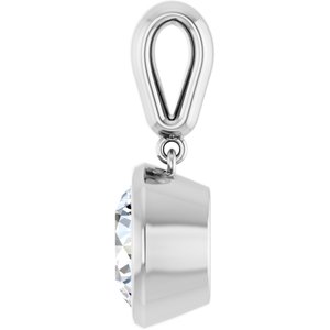 14K White Gold 9.4 mm Round Charm/Pendant Mounting – image 5