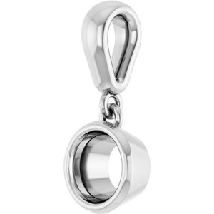 10K White Gold 5.2 mm Round Charm/Pendant Mounting – image 4