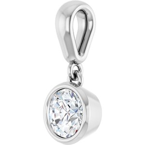 14K White Gold 5.2 mm Round Charm/Pendant Mounting – image 3
