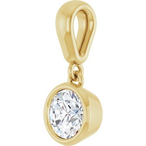 18K Yellow Gold 5.2 mm Round Charm/Pendant Mounting – image 3