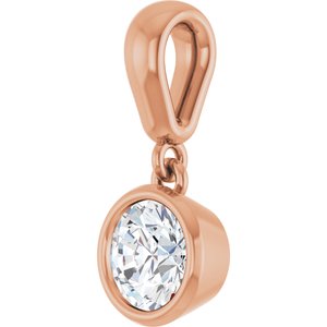 18K Rose Gold 5.2 mm Round Charm/Pendant Mounting – image 3