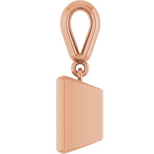 10K Rose Gold 7.5x7.5 mm Square Charm/Pendant Mounting – image 6