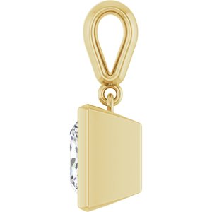 18K Yellow Gold 7.5x7.5 mm Square Charm/Pendant Mounting – image 5