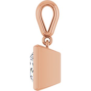 10K Rose Gold 7.5x7.5 mm Square Charm/Pendant Mounting – image 5