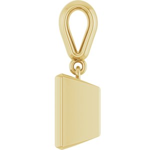 18K Yellow Gold 7.5x7.5 mm Square Charm/Pendant Mounting – image 6