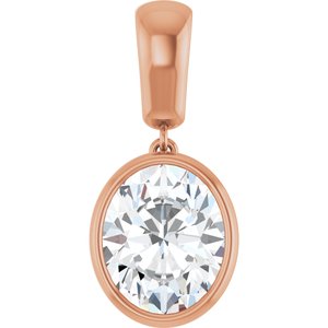 10K Rose Gold 11x9 mm Oval Charm/Pendant Mounting