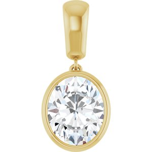 18K Yellow Gold 11x9 mm Oval Charm/Pendant Mounting