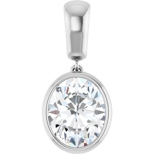 10K White Gold 11x9 mm Oval Charm/Pendant Mounting