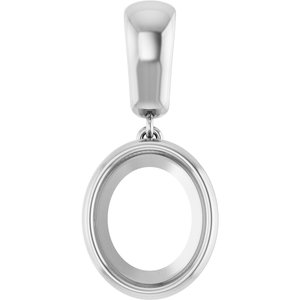 Sterling Silver 11x9 mm Oval Charm/Pendant Mounting – image 2