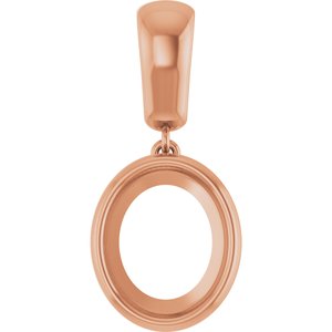 10K Rose Gold 11x9 mm Oval Charm/Pendant Mounting – image 2