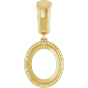 18K Yellow Gold 11x9 mm Oval Charm/Pendant Mounting – image 2