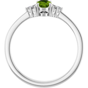 Platinum Natural Peridot  and .05 CTW Lab-Grown Diamond Ring