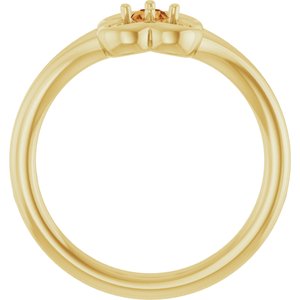 14K Yellow Gold Natural Citrine Youth Flower Ring