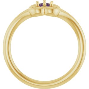 14K Yellow Gold Natural Alexandrite Youth Flower Ring