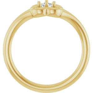 14K Yellow Gold .06 CT Natural Diamond Youth Flower Ring