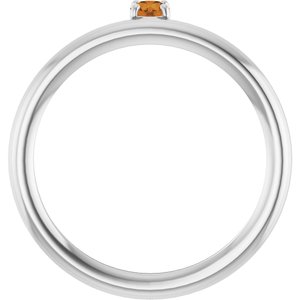 Sterling Silver Imitation Citrine Stackable Ring