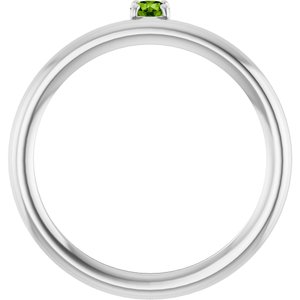 Sterling Silver Imitation Peridot Stackable Ring