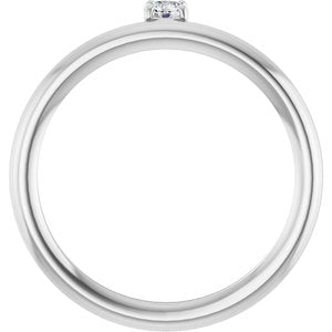 14K White Gold 1/10 CT Lab-Grown Diamond Stackable Ring