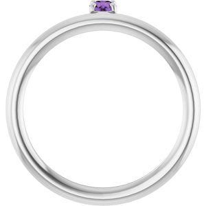 Sterling Silver Imitation Amethyst Stackable Ring