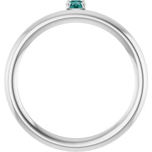 Sterling Silver Imitation Alexandrite Stackable Ring