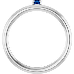 Sterling Silver Imitation Blue Sapphire Stackable Ring