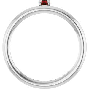 Sterling Silver Imitation Garnet Stackable Ring