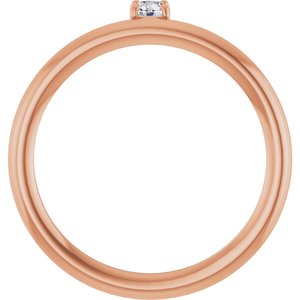 14K Rose Gold 1/10 CT Lab-Grown Diamond Stackable Ring