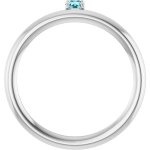 Sterling Silver Imitation Blue Zircon Stackable Ring