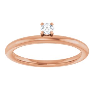 14K Rose Gold 1/10 CT Lab-Grown Diamond Stackable Ring