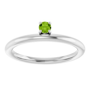 Sterling Silver Imitation Peridot Stackable Ring