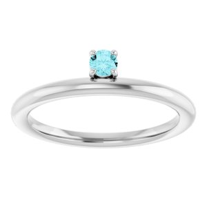 Sterling Silver Imitation Blue Zircon Stackable Ring