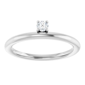 14K White Gold 1/10 CT Lab-Grown Diamond Stackable Ring
