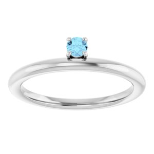 Sterling Silver Imitation Aquamarine Stackable Ring