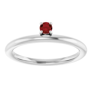 Sterling Silver Imitation Garnet Stackable Ring