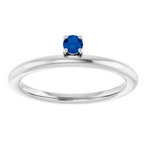 Sterling Silver Imitation Blue Sapphire Stackable Ring
