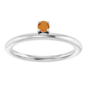 Sterling Silver Imitation Citrine Stackable Ring