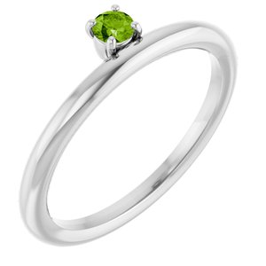 Sterling Silver Imitation Peridot Stackable Ring
