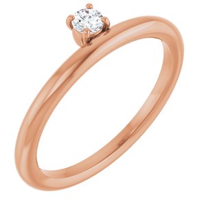 14K Rose Gold 1/10 CT Lab-Grown Diamond Stackable Ring