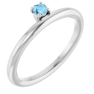 Sterling Silver Imitation Aquamarine Stackable Ring