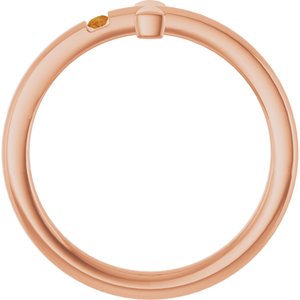 14K Rose Gold Natural Citrine Youth Sideways Cross Ring