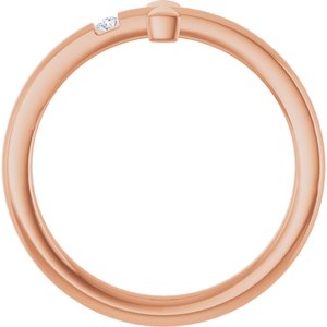 14K Rose Gold Natural White Sapphire Youth Sideways Cross Ring