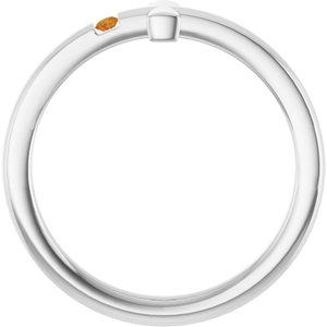 Sterling Silver Youth Imitation Citrine Sideways Cross Ring